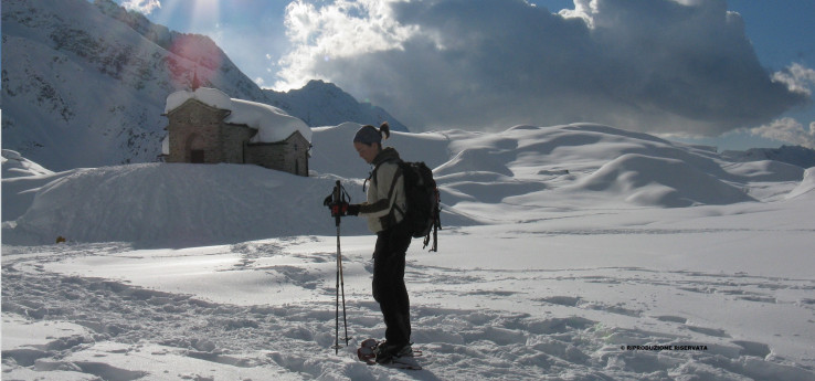 Ciaspolare presso l'Alpe Campagneda 