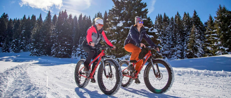 In bici sulla neve