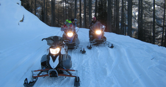 Motoslitte in Valmalenco Motoslitte in Valmalenco
